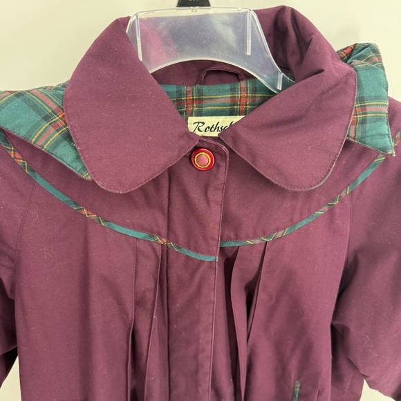 Rothschild Girls Size 7 Coat Jacket longline Hooded Dark Purple faux fur lined - Picture 4 of 8